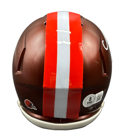 Cleveland Browns Nick Chubb Hand Signed Autographed Flash Mini Helmet with Beckett COA