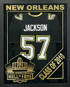 Rickey Jackson - EXCLUSIVE PRO FOOTBALL HALL OF FAME FRAMING XL 3D LOGO WITH DOUBLE SUEDE Beckett Coa