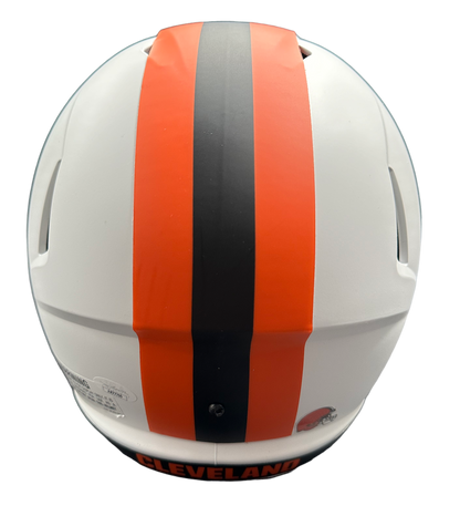 Cleveland Browns David Njoku Hand Signed Autographed Full Size 2023 White Alternate Helmet with JSA COA
