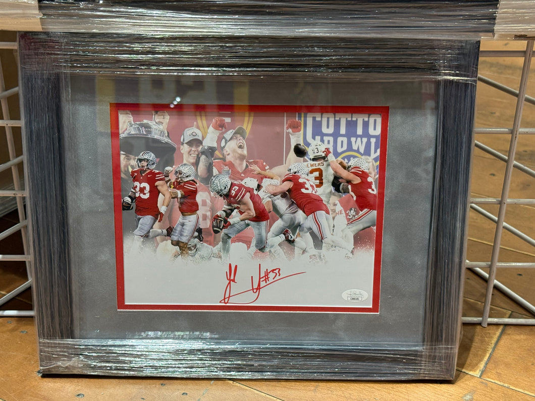 The Ohio State Buckeyes Jack Sawyer Signed Autographed 8x10 Photo Custom Framed JSA COA