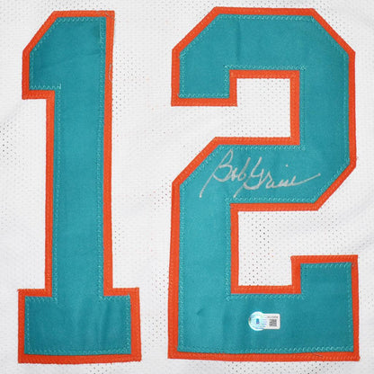 Miami Dolphins Bob Griese Hand Signed Autographed Custom White Jersey with Beckett COA