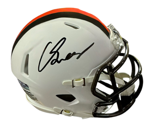Carson Schwesinger Signed Autographed Cleveland Browns White Alternate Mini Helmet Signed in Black includes COA