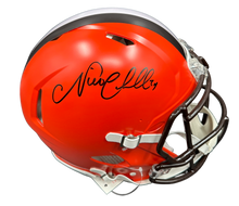 Load image into Gallery viewer, Cleveland Browns Nick Chubb Hand Signed Autographed Full Size Authentic Current Style Speed Helmet Beckett COA