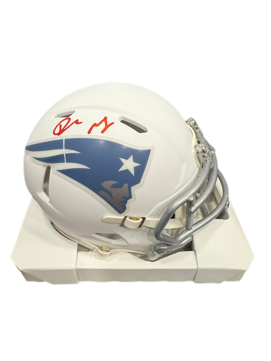 Drake Maye New England Patriots Autographed Fanatics Authentic Riddell Speed Mini Helmet
