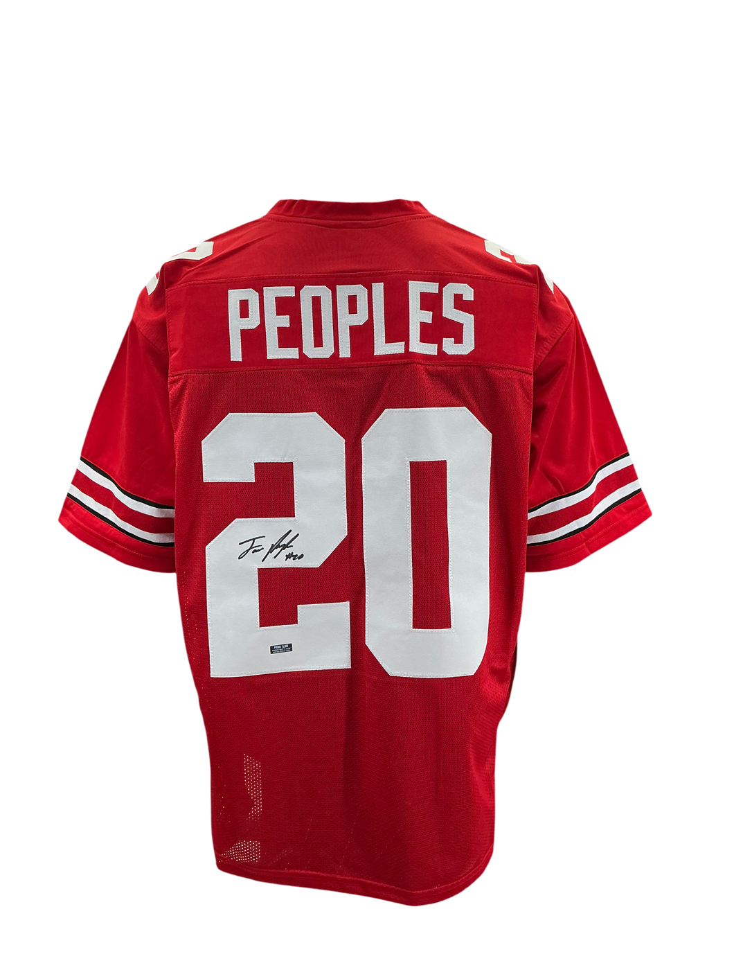 James Peoples Signed Autographed Ohio State Buckeyes Custom Red Jersey Prime Time Witnessed COA