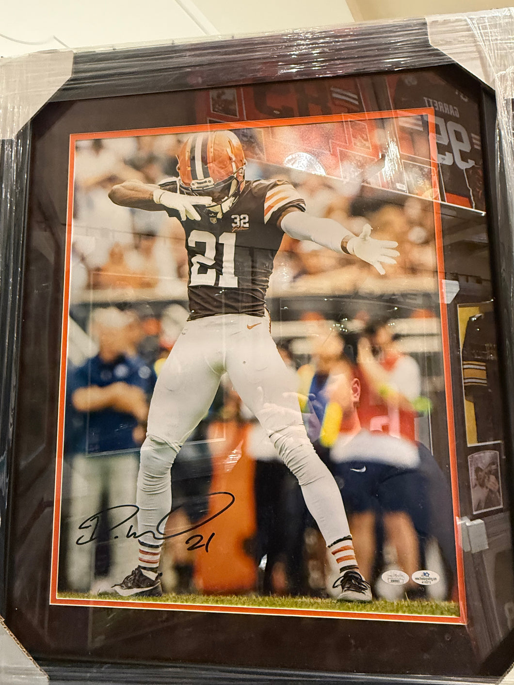 Cleveland Browns Denzel Ward Signed Autographed 16x20 Photo Custom Framed JSA COA