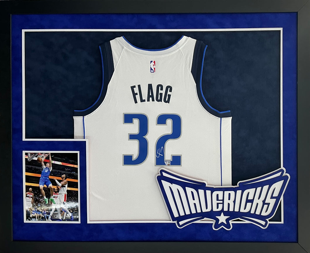 Cooper Flagg Signed Autographed Authentic Mavs Jersey Custom Framed Fanatics COA