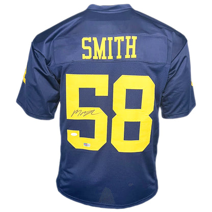 Michigan Wolverines Mazi Smith Hand Signed Autographed Custom Blue Jersey with JSA COA