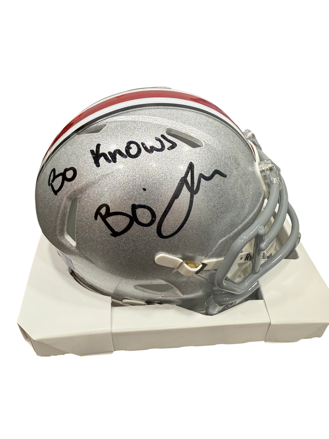 Bo Jackson Signed Autographed Ohio State Mini Helmet With Inscription THESE ARE EXTREMELY LIMITED Prime Time Witness COA