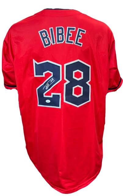 Cleveland Guardians Tanner Bibee Hand Signed Autographed Custom Red Jersey with JSA COA