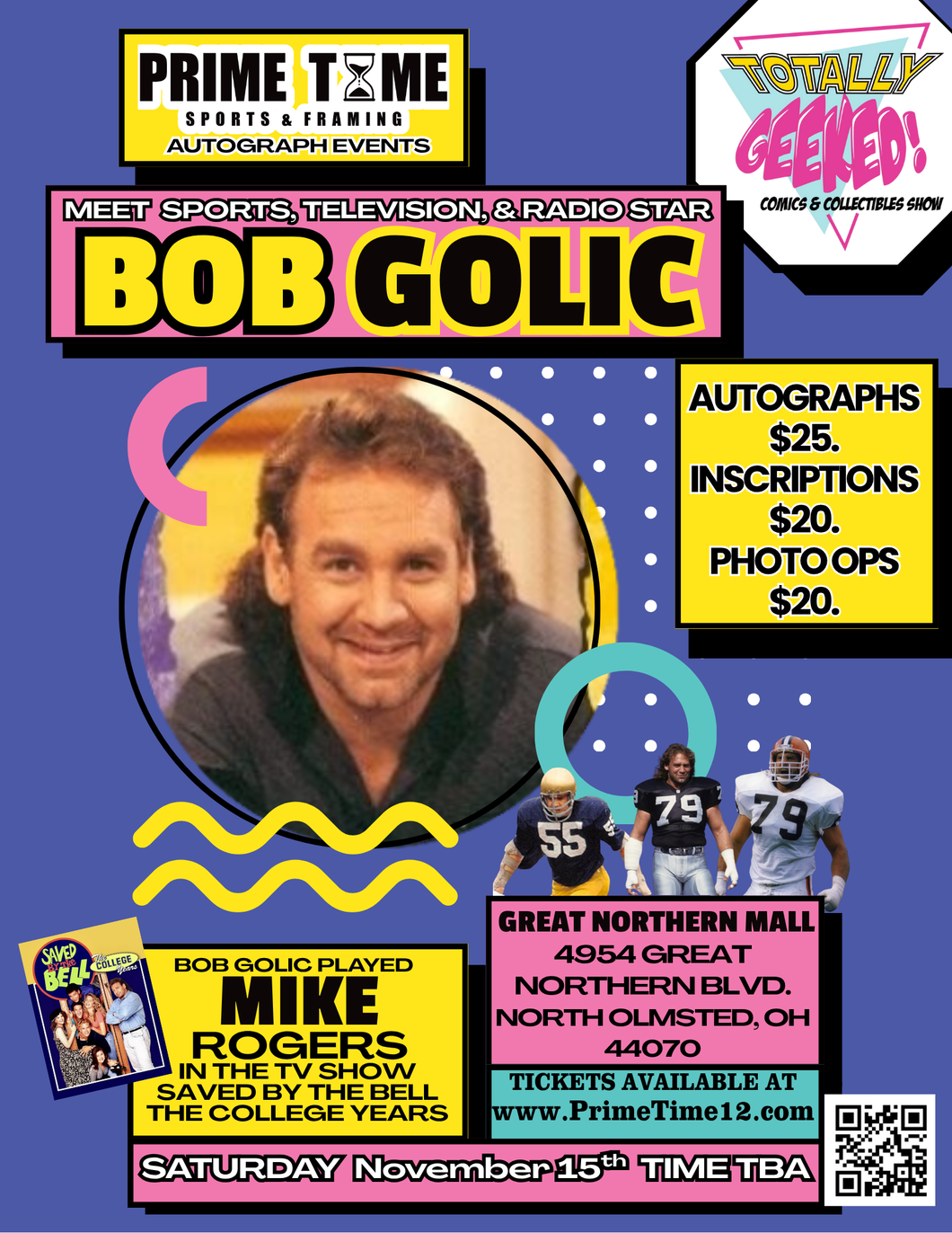 Bob Golic Pre-Sale LIMITED COMBO GET ANY 1 ITEM SIGNED & PHOTO OP