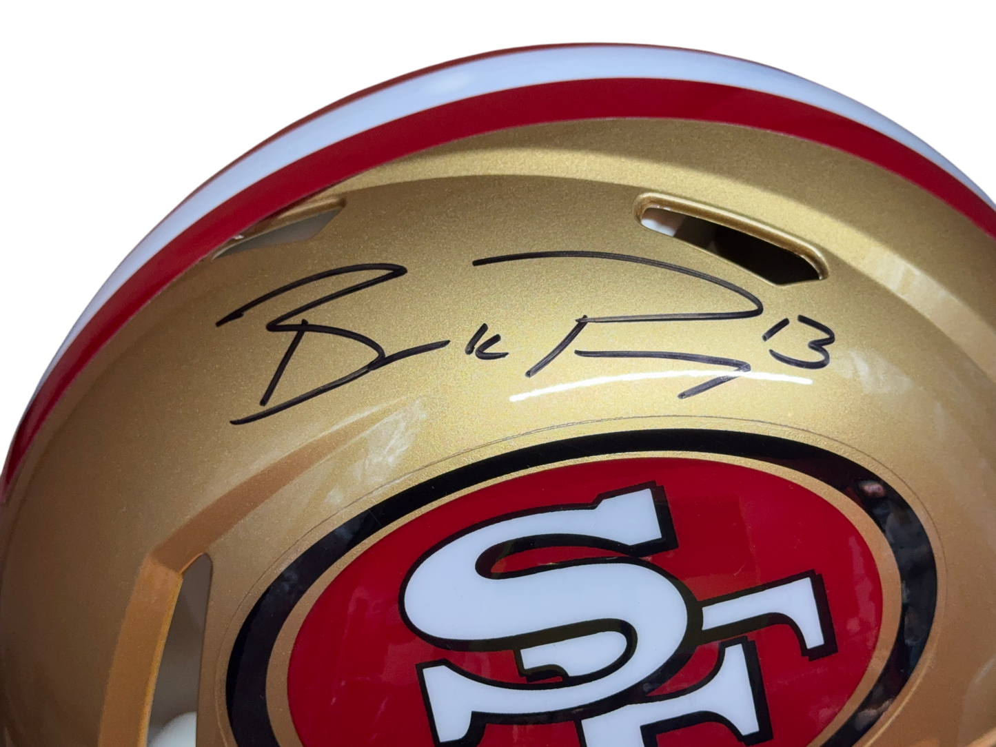 San Francisco 49ers Brock Purdy Hand Signed Autographed Full Sized Authentic Speed Helmet with Fanatics COA