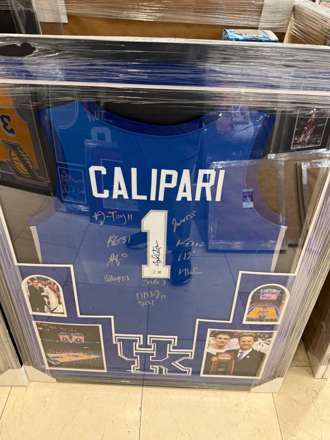Kentucky Wildcats John Calpari Signed Autographed Jersey Custom Framed COA