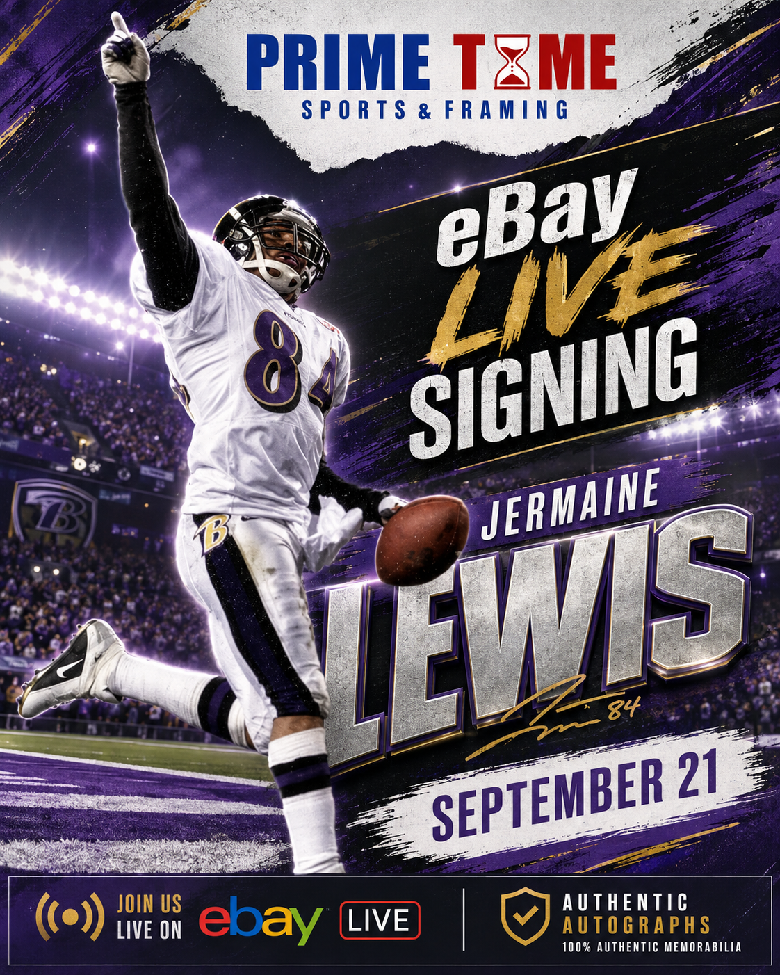Jermaine Lewis Mail-in Ticket for Private Signing on 1 Item YOU WILL NOT MEET Jermaine Lewis