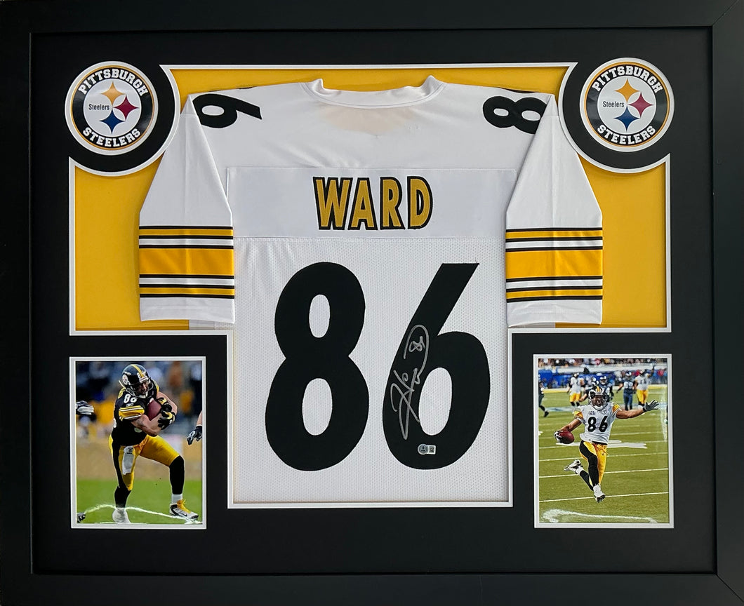 Hines Ward Signed Autographed Steelers Custom Jersey Custom Framed Beckett COA