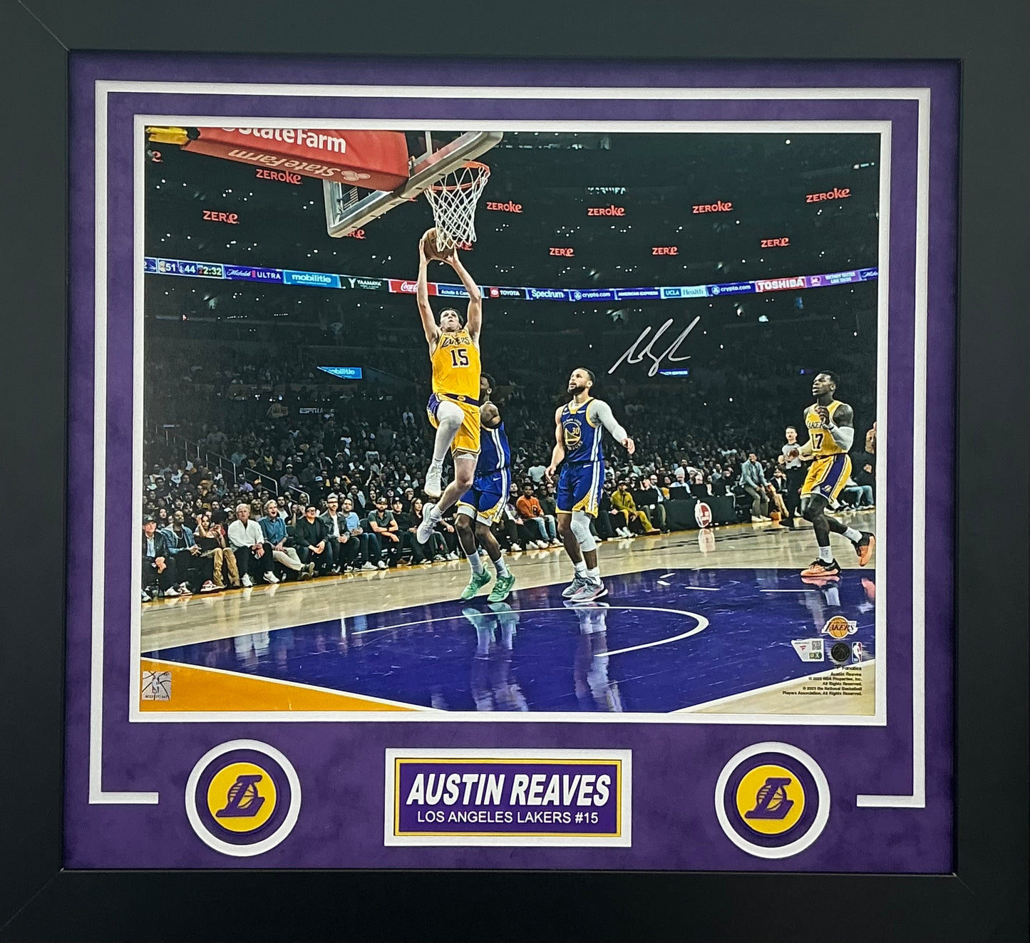 Austin Reeves Signed Autographed Los Angeles Lakers 16x20 Photo Custom Framed Fanatics COA