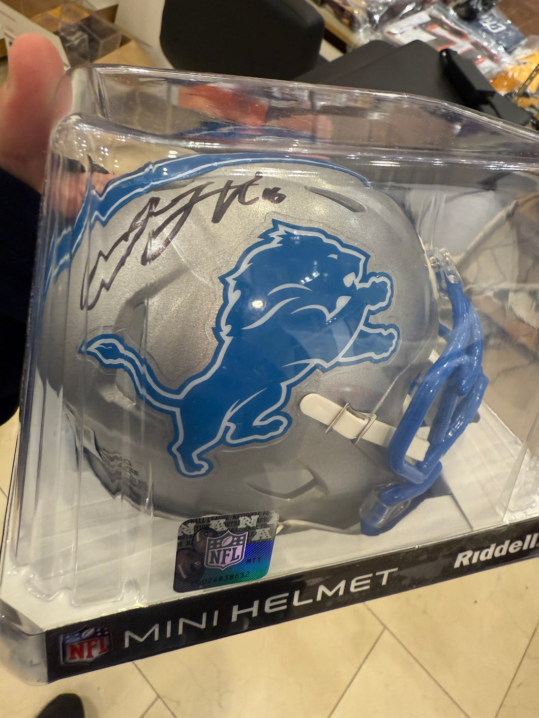 Detroit Lions Jared Goff Signed Autographed Mini Helmet Fanatics COA
