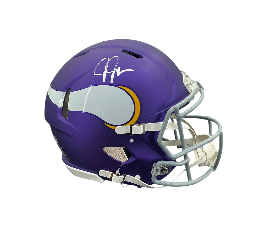Justin Jefferson Signed Autographed Minnesota Vikings Full Size Authentic Helmet Beckett COA