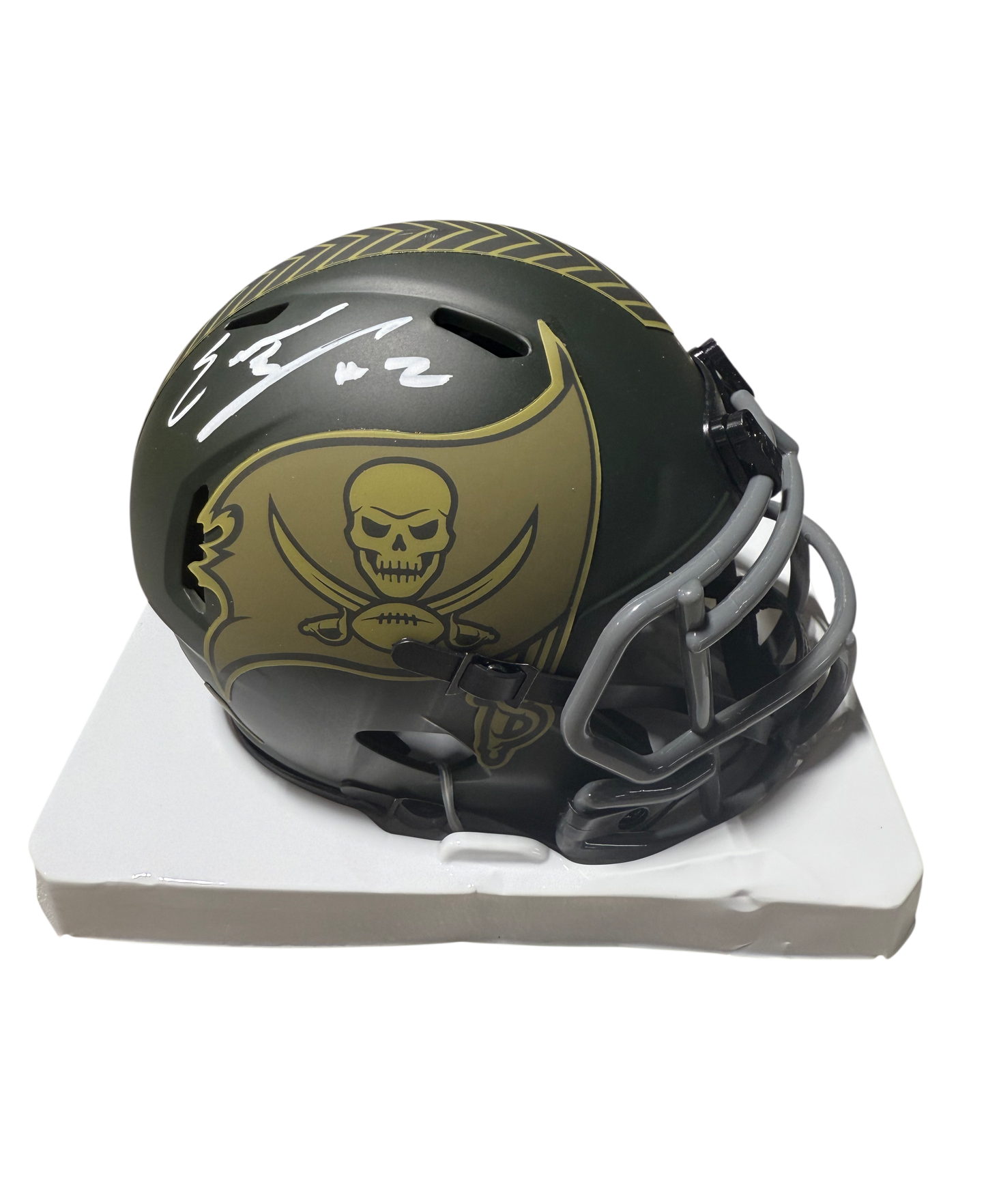 Emeka Egbuka Signed Autographed Buccaneers Mini Helmet Fanatics COA