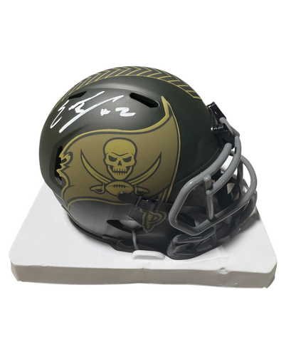 Emeka Egbuka Signed Autographed Buccaneers Mini Helmet Fanatics COA