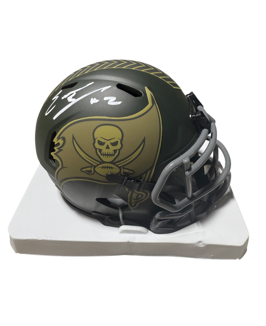 Emeka Egbuka Signed Autographed Buccaneers Mini Helmet Fanatics COA