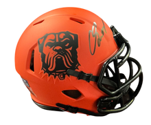Load image into Gallery viewer, Carson Schwesinger Signed Autographed Cleveland Browns Rave Orange Mini Helmet Signed in Black includes COA
