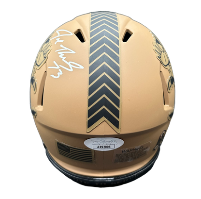 Cleveland Browns Joe Thomas Hand Signed Autographed Salute To Service “STS” Brownie The Elf Logo Mini Helmet with JSA COA