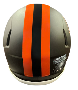 Carson Schwesinger Signed Autographed Cleveland Browns 2025 Alt Alpha Dawg Mini Helmet Signed in Orange includes COA