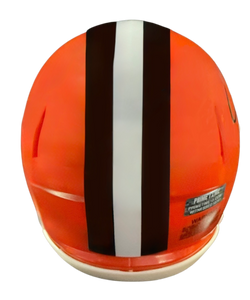 Carson Schwesinger Signed Autographed Cleveland Browns Current Style Orange Mini Helmet Signed in Black includes COA