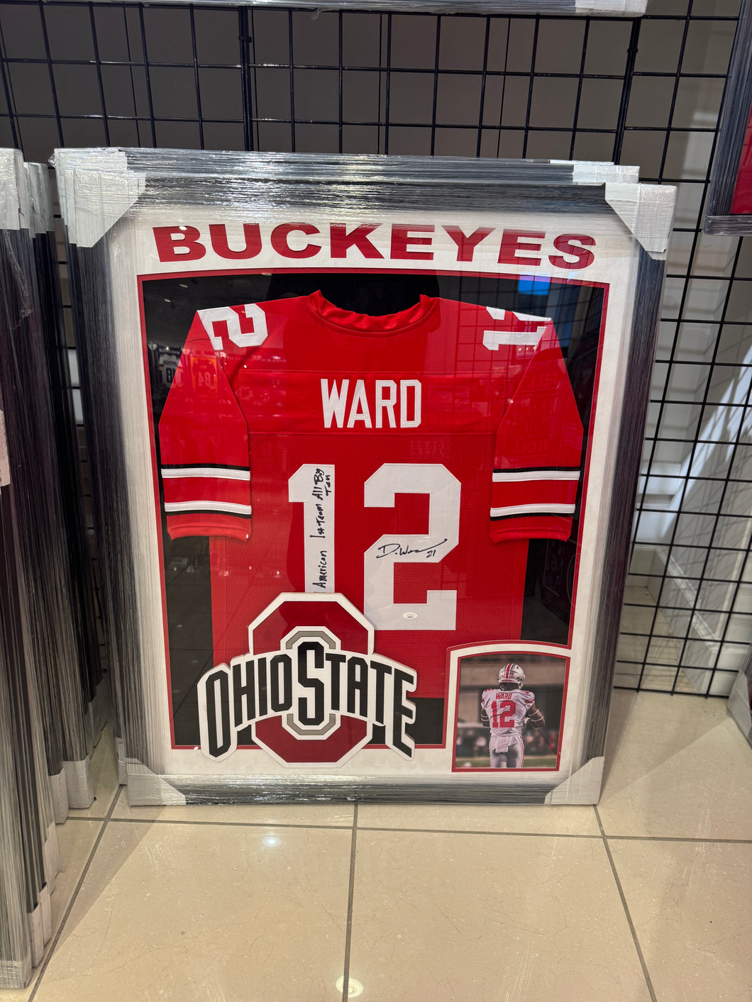 Ohio State Buckeyes Hand Signed Autographed Jersey Custom Framed JSA COA