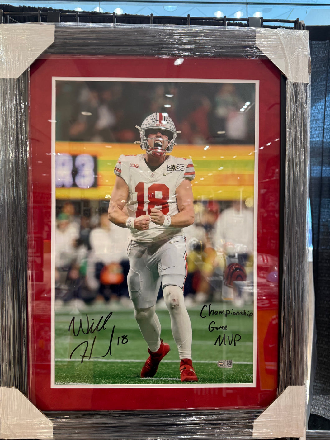 Ohio State Will Howard Signed Autographed 16x20 Photo Custom Framed JSA COA