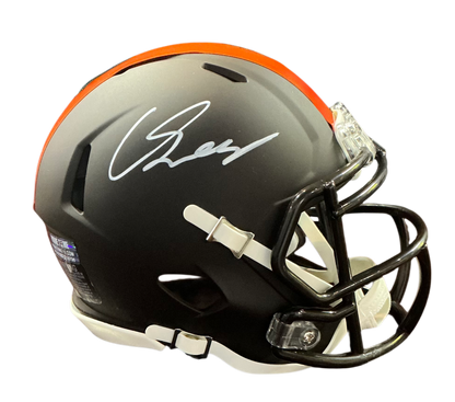 Carson Schwesinger Signed Autographed Cleveland Browns 2025 Alt Alpha Dawg Mini Helmet Signed in White includes COA