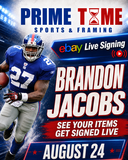 Brandon Jacobs Mail-in Ticket for Private Signing on 1 Item YOU WILL NOT MEET Brandon Jacobs