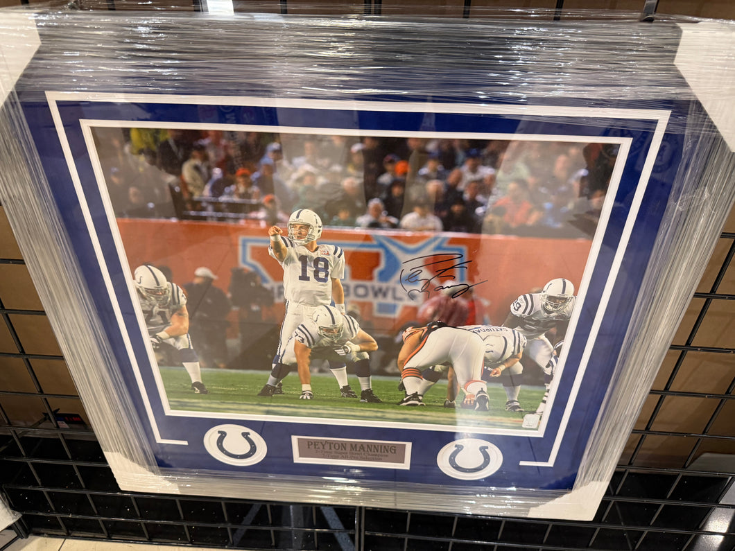 Indianapolis Colts Peyton Manning Signed Autographed 16x20 Photo Custom Framed JSA COA
