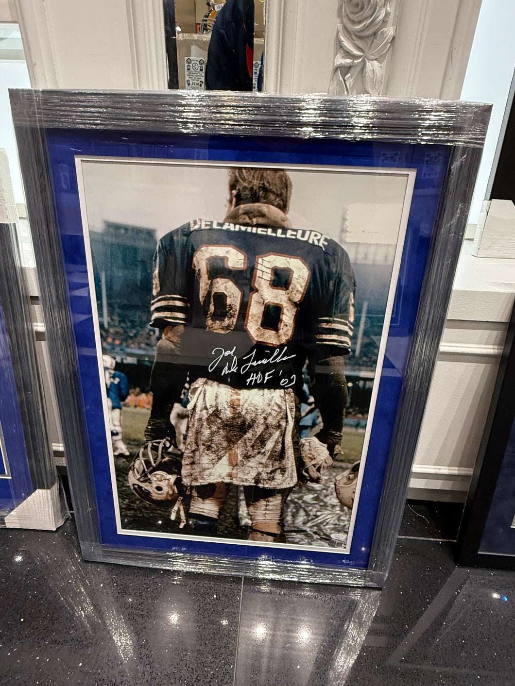 Chicago Bears Joe Delamielleure Signed Autographed 16x20 Photo Custom Framed JSA COA