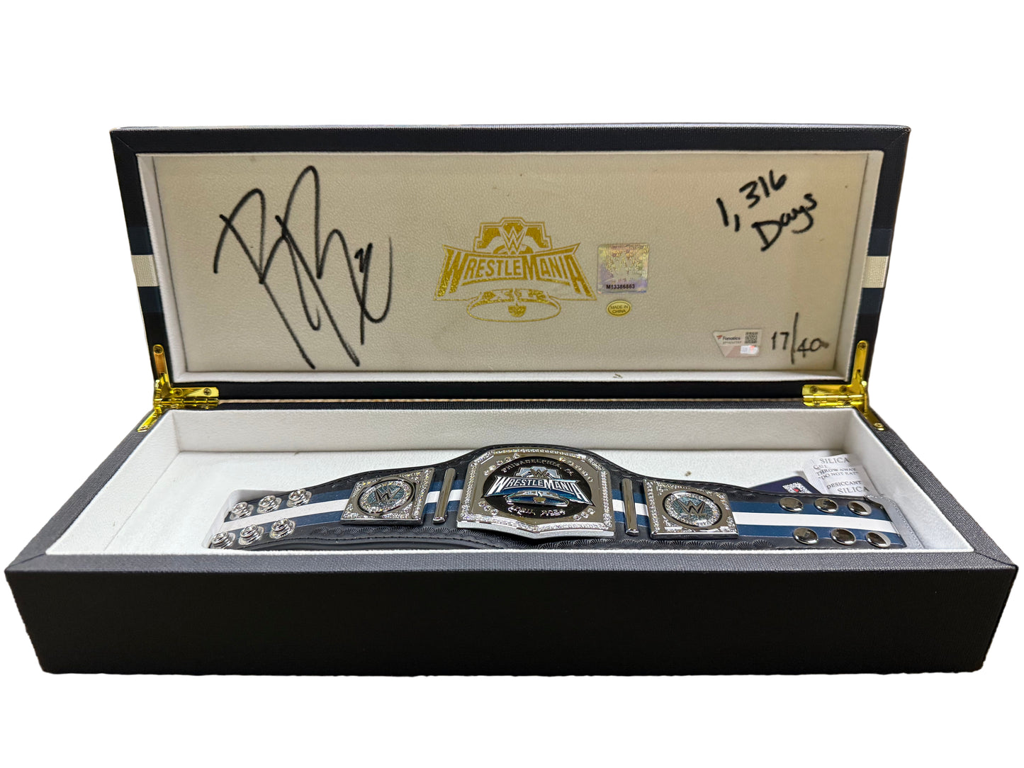 WWE Signed Autographed Roman Reigns WrestleMania 40 Mini Belt Rare LE /40 Auto