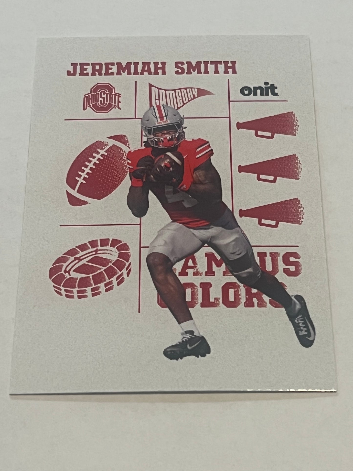 Pre-Sale Jeremiah Smith Hand Signed Autographed 2025 ONIT Athlete Ohio State Buckeyes White Campus Colors Card CC-31