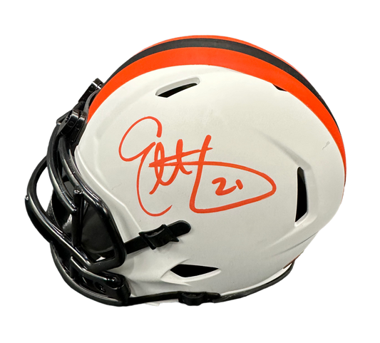 Cleveland Browns Eric Metcalf Hand Signed Autographed 2023 Alternate White Mini Helmet with JSA COA