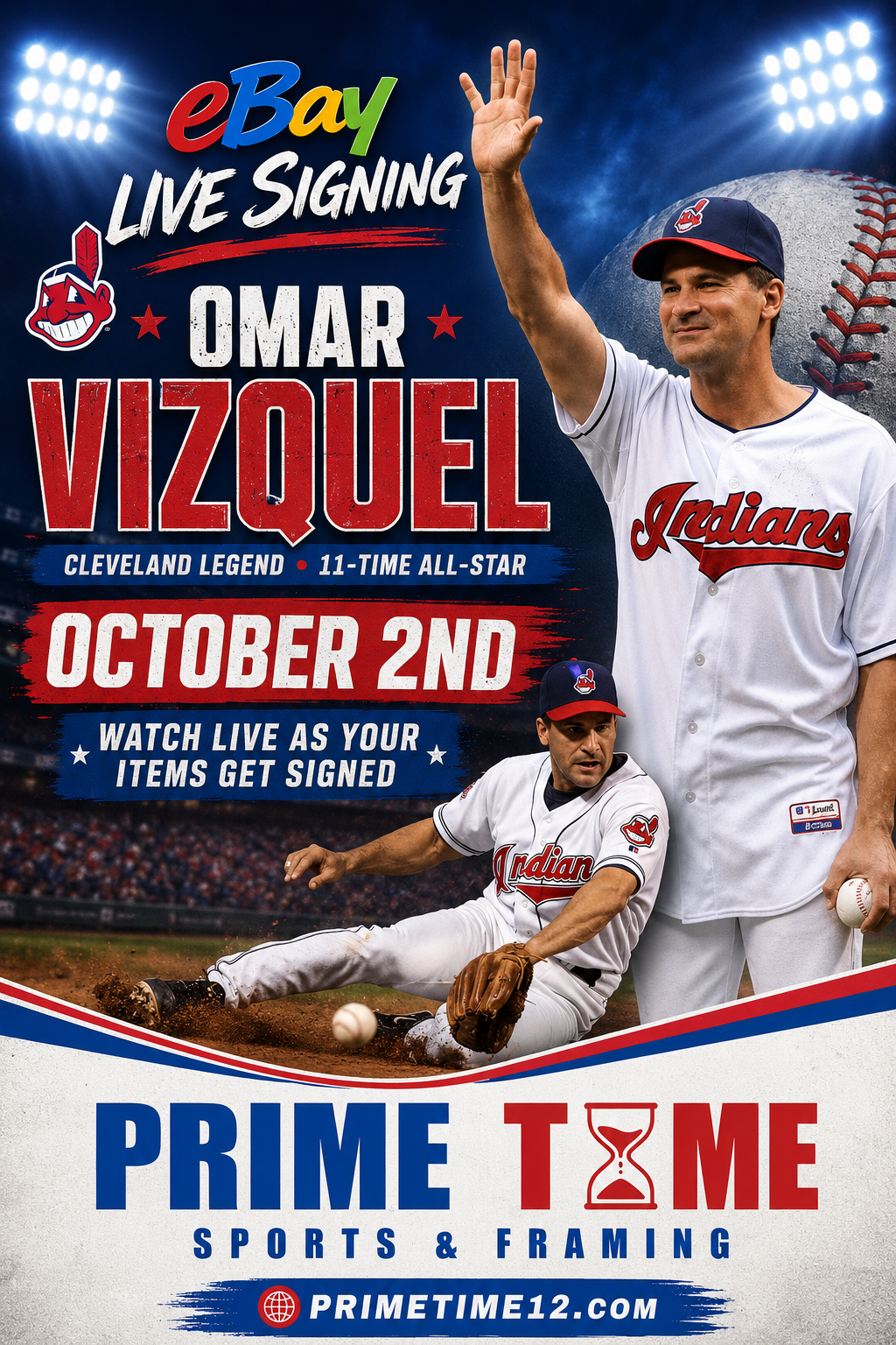 Omar Vizquel Mail-in Ticket for Private Signing on 1 Item YOU WILL NOT MEET Omar Vizquel