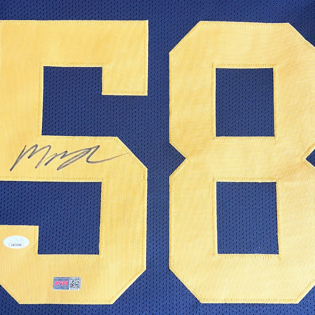 Michigan Wolverines Mazi Smith Hand Signed Autographed Custom Blue Jersey with JSA COA