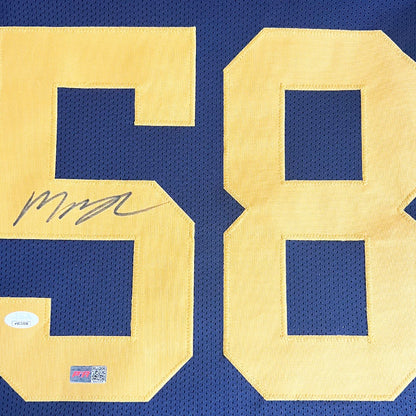 Michigan Wolverines Mazi Smith Hand Signed Autographed Custom Blue Jersey with JSA COA