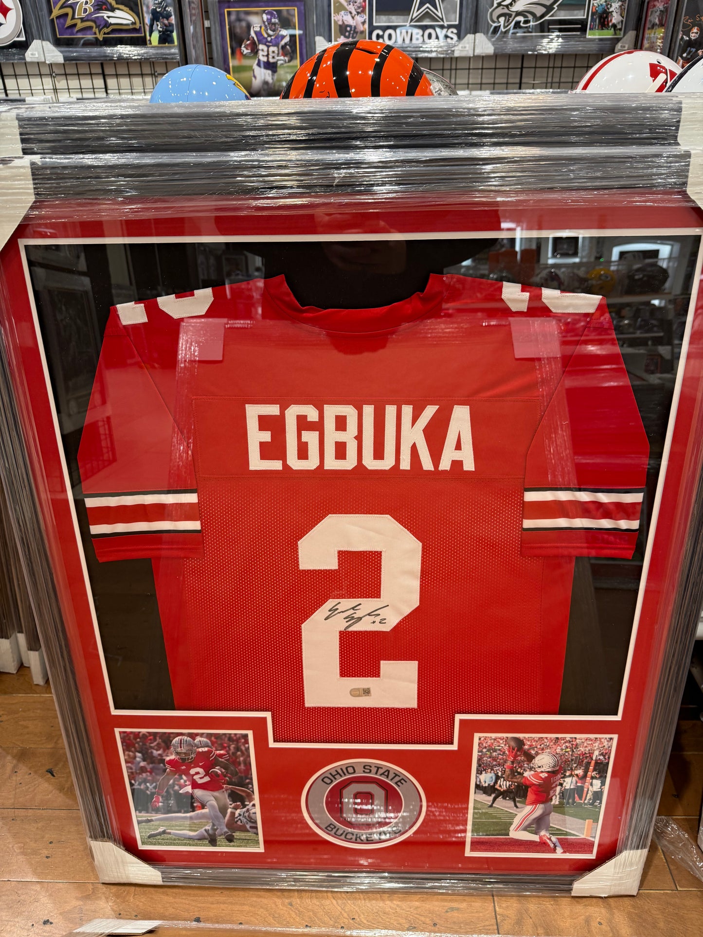 The Ohio State Buckeyes Emeka Egbuka Signed Autographed Jersey Custom Framed COA