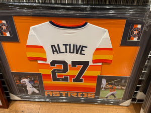 Houston Astros Jose Altuve Signed Autographed Jersey Custom Framed COA