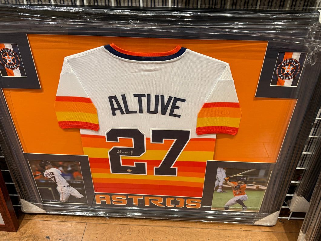 Houston Astros Jose Altuve Signed Autographed Jersey Custom Framed COA