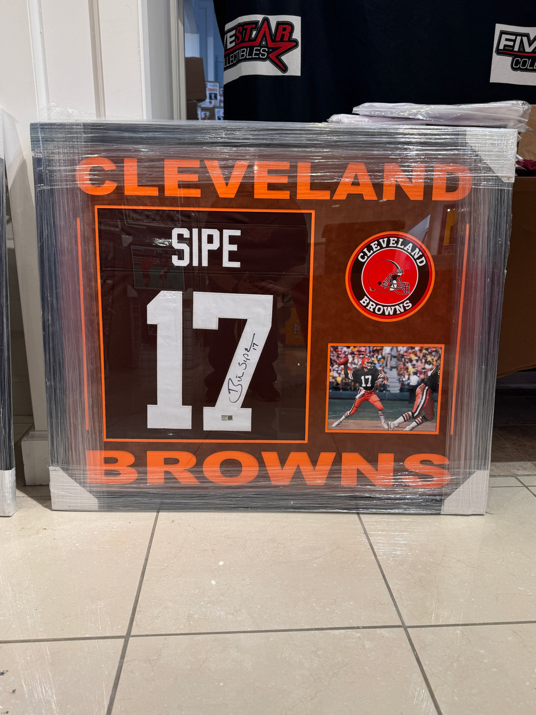 Cleveland Browns Hand Signed Autographed Brian Sipe Custom Framed COA