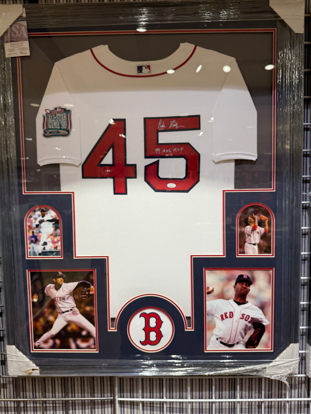 Boston Redsox Pedro Martinez Signed Autographed Jersey Custom Framed COA