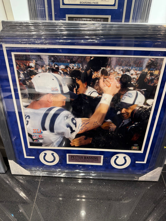 Indianapolis Colts Peyton Manning Signed Autographed 16x20 Photo Custom Framed COA