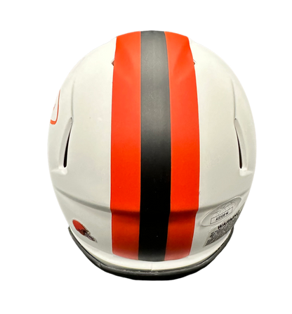 Cleveland Browns Eric Metcalf Hand Signed Autographed 2023 Alternate White Mini Helmet with JSA COA