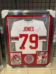 Ohio State Buckeyes Dawand Jones Hand Signed Autographed Jersey Custom Framed JSA COA