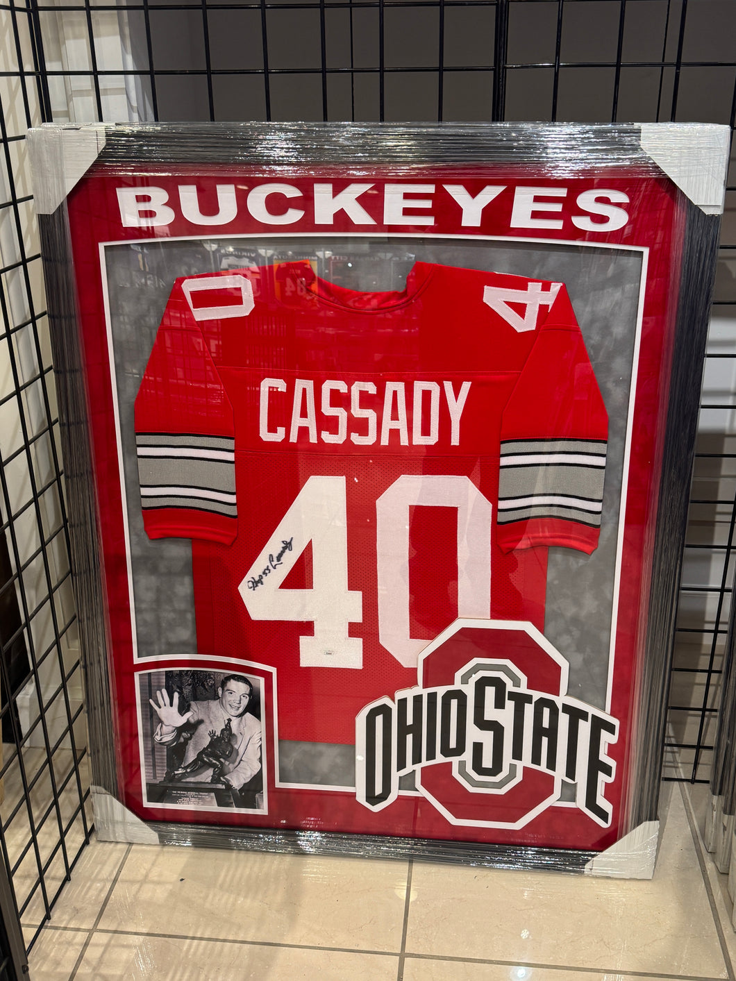 Ohio State Buckeyes Hop Along Cassady Hand Signed Autographed Jersey Custom Framed JSA COA